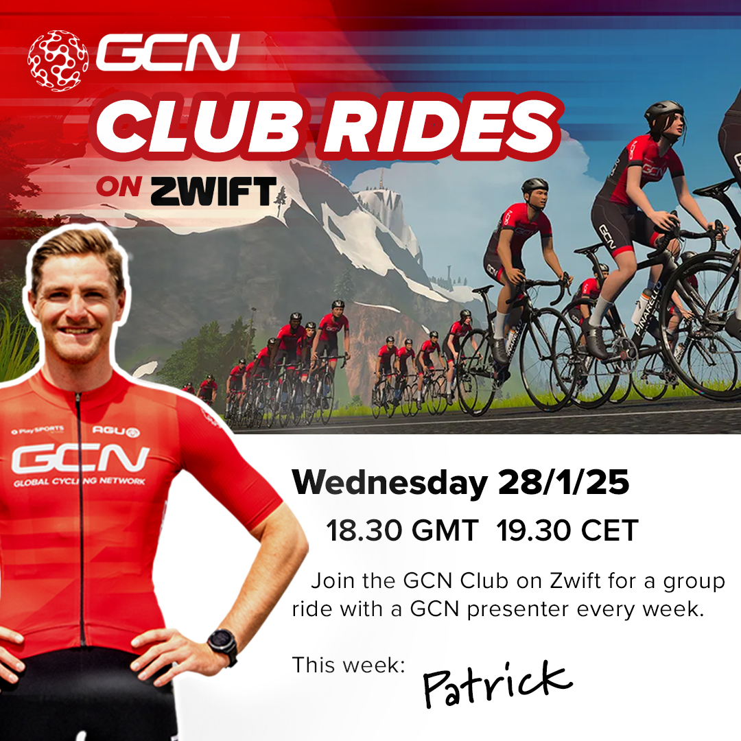 gcntweet's tweet image. Join us for a ride on @GoZwift! 

ℹ️👇
🚲 @Patefelt 🇩🇪
🗓️ 29 January
⏰ 11:30PST/14:30EST/18:30GMT/19:30CET⁠ ⁠
📍Zwift 👉 gcn.eu/KHaNNA 👈

#GCN #GlobalCyclingNetwork #CyclingLife #Bicycle #Cyclist #BikeLife #BikePorn #CyclingTraining #CyclingFitness #Cycling