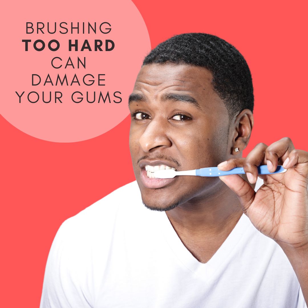 DrLavrisa's tweet image. Brushing aggressively can cause your gums to recede and wear down enamel. It's better to use a soft-bristled toothbrush and gentle strokes to clean your teeth! #BrushingTeeth #TeethTip #toothbrush #gums #GenevaIL #AllAboutYouDentalCare