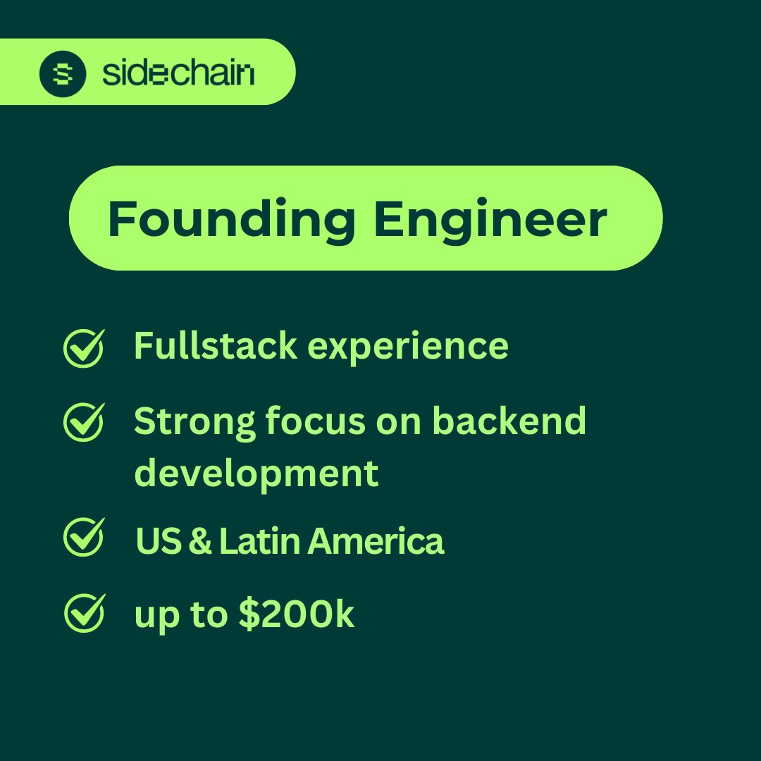 Build the Next Big Thing in DeFi!🔥

We’re looking for a Founding Engineer to play a pivotal role in developing a groundbreaking product in the DeFi space, offering innovative solutions that have never been attempted on-chain before.

What we’re looking for:
⚡ Fullstack