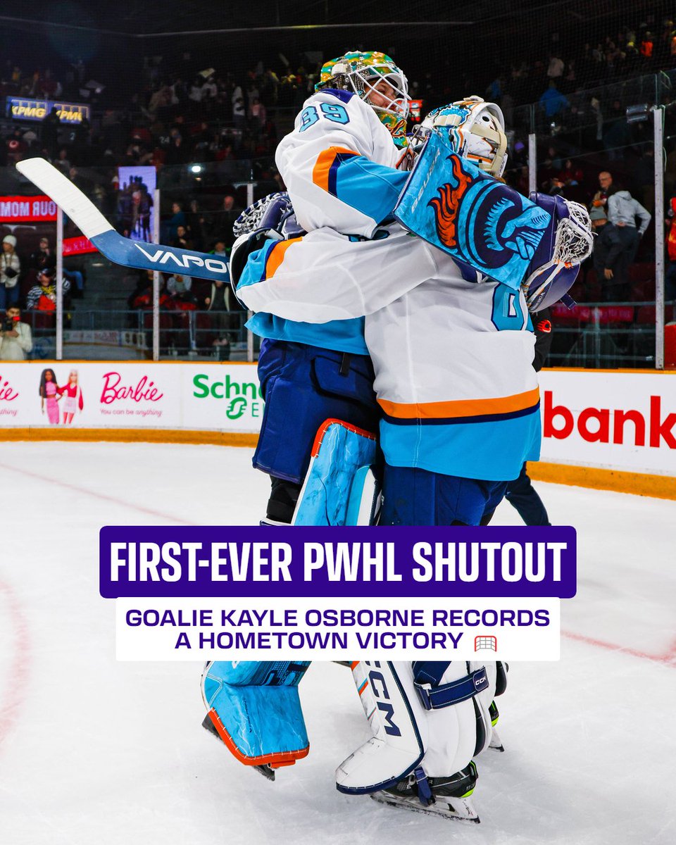 thepwhlofficial's tweet photo. Welcome home, Kayle! 👑

Kayle Osborne earned her first professional shutout in her second-ever start for @PWHL_NewYork  in front of her hometown crowd in Ottawa! https://t.co/fGoVWcd8gj
