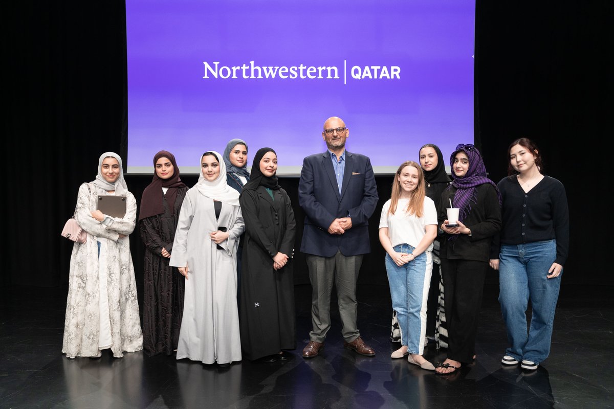 MKraidy's tweet photo. Had a great time at #BruWithTheDean reconnecting with @NUQSU  It was a lovely conversation about global media, scholarship, and careers. I hope you enjoyed it as much as I did! #NUQProud https://t.co/zQsCIC4Sfp