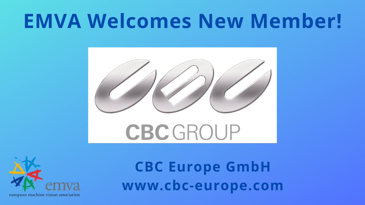 Warm welcome to our new EMVA member CBC Europe GmbH. We are very delighted that you have joined our Leading European Vision Tech Network. Looking forward to working with you and meeting you soon. Find all EMVA members on emva.org/our-members/me….
#EMVAmembers