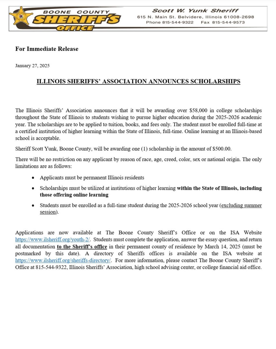 Boone County Sheriff tweet media