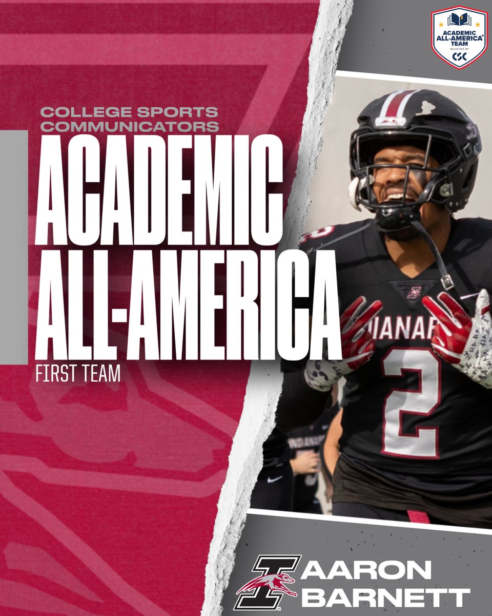 🏈 | Congrats to Aaron Barnett, now a 3⃣-time Academic All-America honoree!! 📚💪

🔗 athletics.uindy.edu/news/2025/1/28…