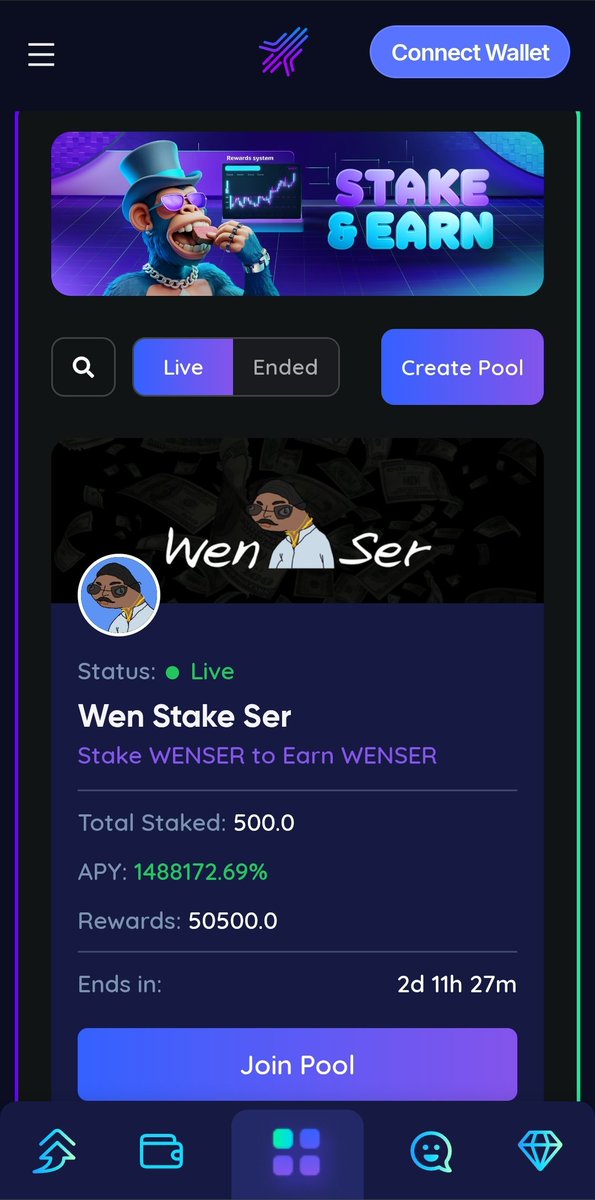 New Dual asset staking added to the app alongside Single sided staking.

Create a Staking pool for any project with token rewards or with ETH, BNB or any contract as rewards. 

Takes 1 minute to set up &amp; launch.

View pools: 
defilaunch.app/staking

AI agents launchpad next? 🤫