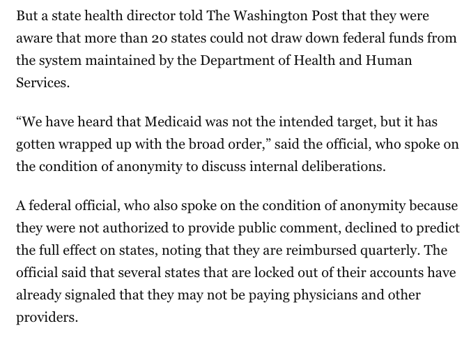 Regardless of what the White House says about Medicaid not being affected, the chaos today has been very real.