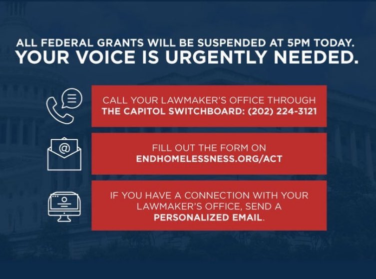 The Trump Administration has ordered all federal agencies to cut grant, loan, and financial assistance activities by 4:00 PM CT today, January 28. This action endangers vital programs that support vulnerable communities nationwide!

Act now: endhomelessness.org/actions/act-no…