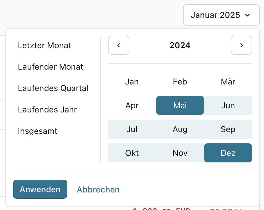 Month range picker ✅