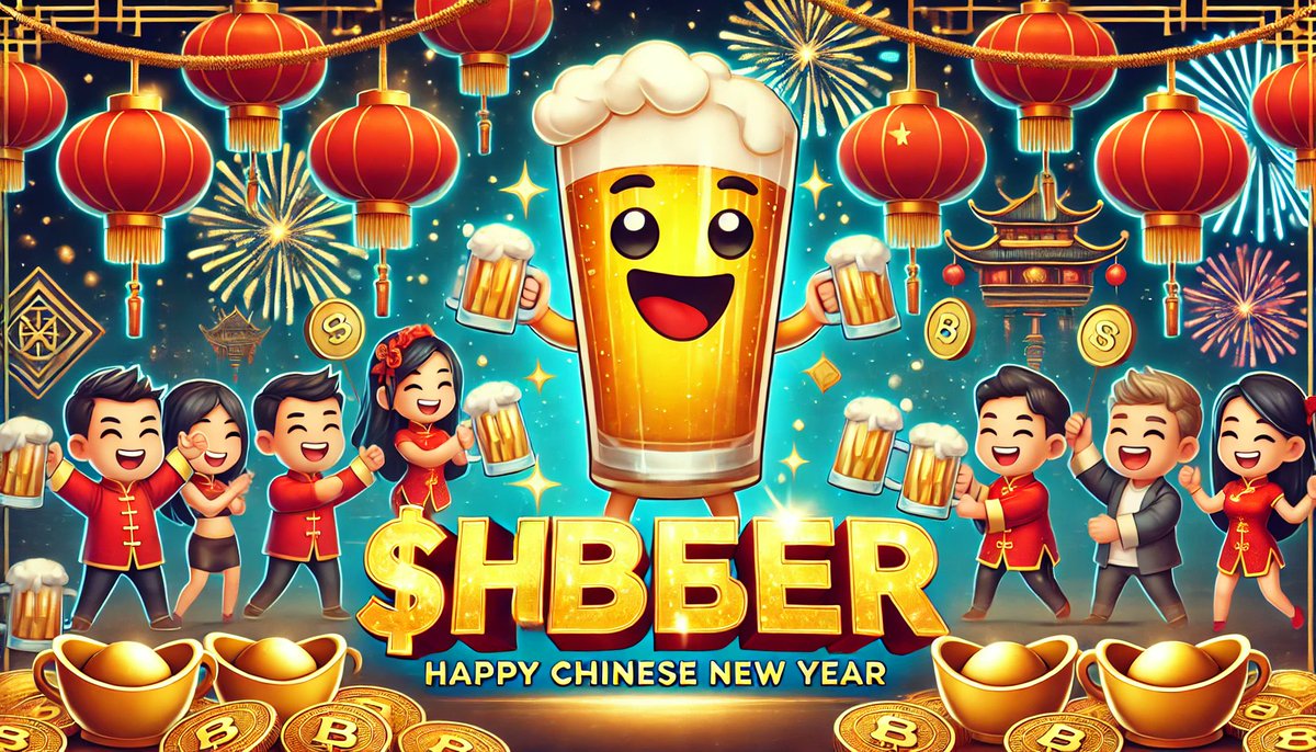 HBeerOfficial's tweet photo. 🎉 HAPPY CHINESE NEW YEAR EVERYONE! 🎊

恭喜发财! 🧧✨ Wishing you prosperity, joy, and success in the year ahead! May your portfolio grow as strong as the Hedera ecosystem, with $HBAR leading the way and $HBEER adding the perfect cheers to every celebration. 🍺

Let’s raise a beer to a year of wealth, good vibes, and unstoppable community growth. Cheers to making this year legendary! 🚀🐉

❤️ LIKE if you’re ready to prosper in 2024!
🔁 REPOST to share the joy and good fortune!