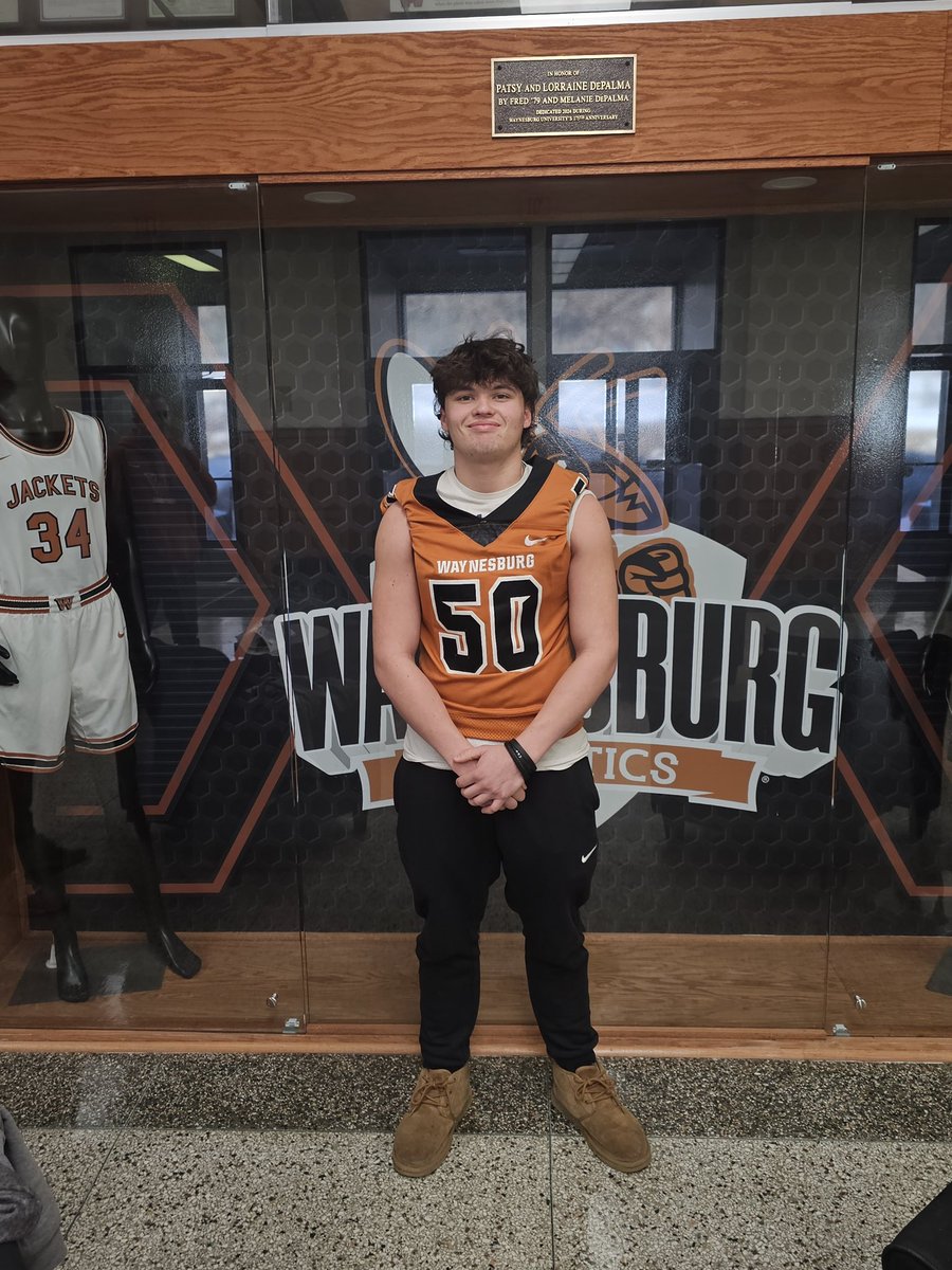 JamesPrince1326's tweet photo. Great visit yesterday @Waynesburg_FTBL Thank you for the opportunity Coach! https://t.co/U68rl0N5fA