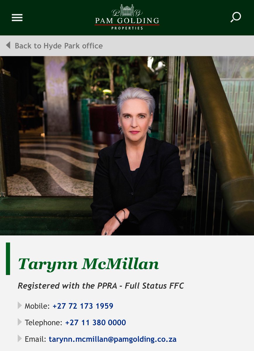 daddyhope's tweet photo. So these are the contact details for our specialists that were on the panel tonight.
You can WhatsApp them anytime, but please DON’T call them after hours.

Real Estate Agent
Tarynn McMillan
Email; tarynn.mcmillan@pamgolding.co.za
WhatsApp +27 72 173 1959

Mortgages and Financing specialist
Natasha Champion 
Email; natasha.champion@ooba.co.za
WhatsApp +27 72 159 5500 

Immigrant Specialist 
Tafara Dandadzi
Whatsapp +27 63 265 0235 
Email; virtualmigrationservices@gmail.com
Virtual Migration Services (Facebook)
Tafara Dandadzi (LinkedIn)

Industrial and Commercial Property 
Paul Philani Poshai
WhatsApp +27621402515
Email; paul@autumsa.co.za