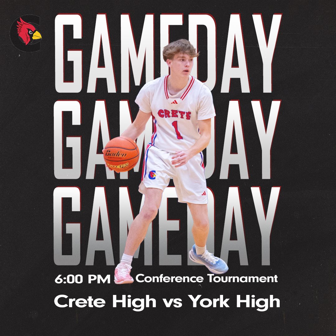 Conference Tournament today vs York‼️

🗓 01.28.25

⏰ Varsity- 6:00

📍Crete High School

#BeGreat