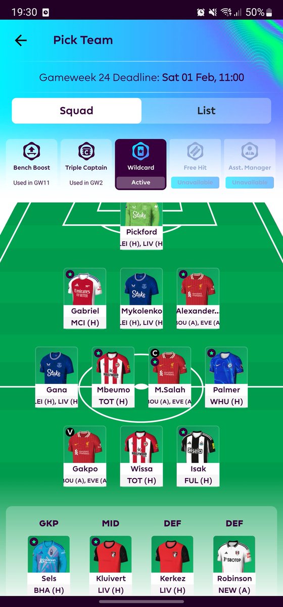MrSheetsFPL's tweet photo. Wildcard ACTIVE.
3x Liverpool 
3x Everton
Feeling good going forward with good fixtures crossover 🤞🏻 https://t.co/GxsCeJeFyW