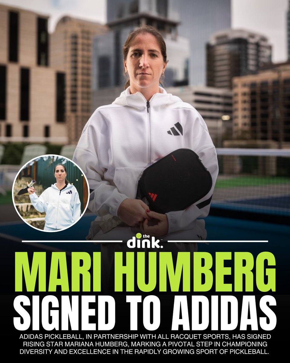 Pickleball's tweet photo. Adidas Pickleball, operated by All Racquet Sports, has signed Mariana Humberg, a rising star in pickleball, marking its second high-profile signing after Federico Staksrud and highlighting women’s growing role in the sport.

Humberg will represent the brand through tournaments, community events, and campaigns while showcasing adidas’ innovative equipment and inspiring future generations.

This marks the second high profile pickleball player that adidas has signed recently, the first one being @federicostak