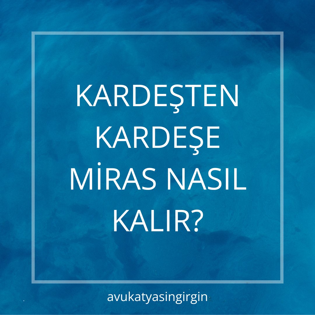 Miras hukukunda bana ikinci en çok sorulan soru: Kardeşten kardeşe miras nasıl kalır?

Yeni yazım: girgin.av.tr/kardesten-kard…
