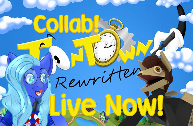 PegasisWhovian's tweet photo. I'm experiencing Toontown Rewritten for the first time with my tour guide @HavenSplendor!  I never played the original game, so I'm very excited! #mlp #furry
💙https://t.co/vap4w6QDAh💙
💙https://t.co/uTJPYeiB0m💙 https://t.co/QV88UXGcNv