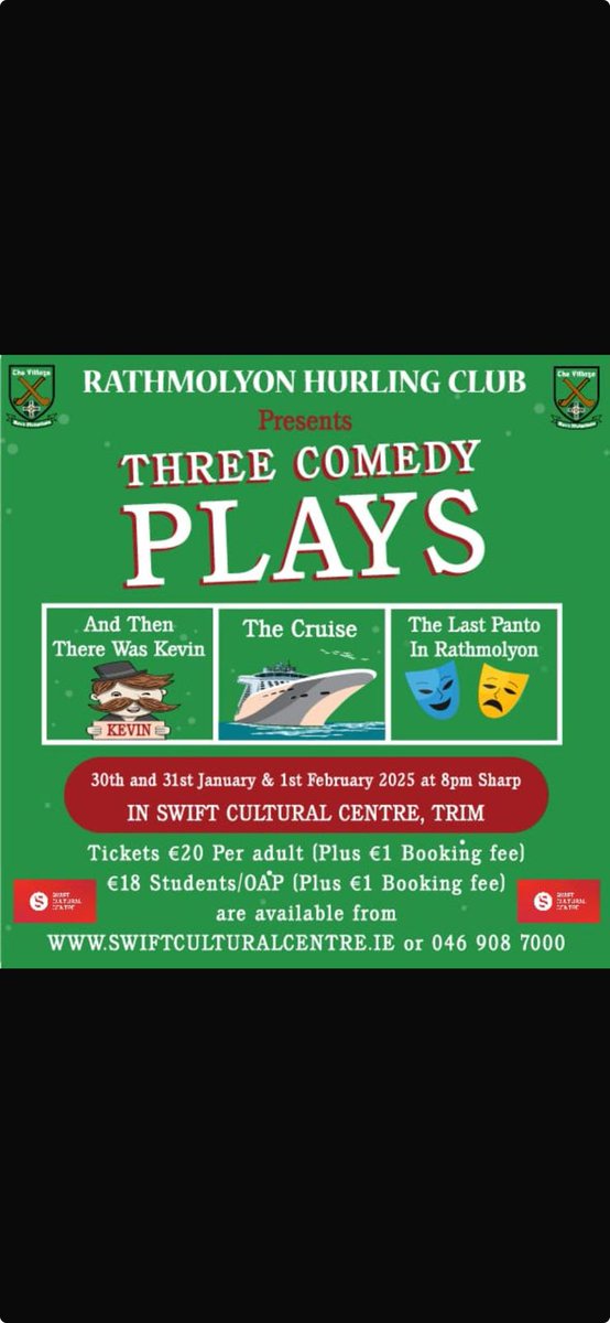 Three Comedy Plays opening night this Thursday.
Tickets available at 

swift.ticketsolve.com/ticketbooth/sh…