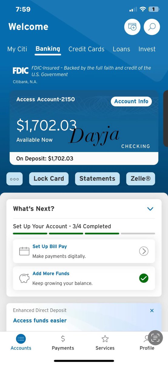 Lul_Ole_Me's tweet photo. It’s Tuesday right. Told yall Citibank pays out. Just open a checking account and share your link with friends and family to do the same. $100 per referral. 
No money needed to start 
https://t.co/zWQC2N3WUe https://t.co/EEbn793Thq