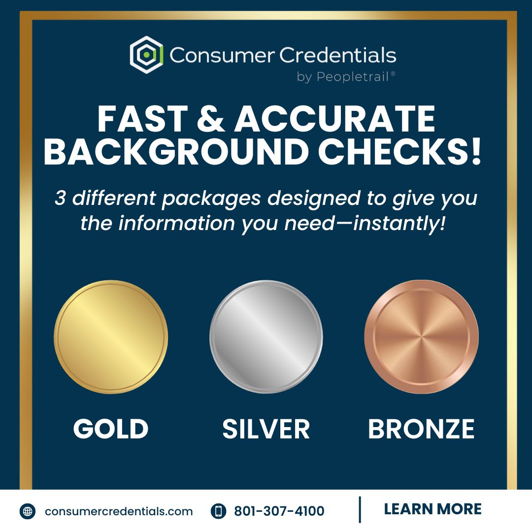 ConsumerChecks's tweet photo. Consumer Credentials provides accurate #screeningsolutions tailored to your needs. Whether it’s for a job, rental application, or personal use, we offer Bronze, Silver, and Gold packages designed to give you the information you need—instantly! 

#BackgroundCheck https://t.co/JcCGDlamal
