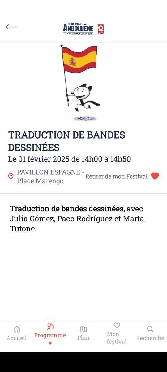 juliacgs's tweet photo. Nos encontraréis el sábado a las 14 en el Pabellón de España en la Place Marengo. ¡Si estáis en Angulema, os esperamos allí! :-)
#BD #QuiénTraduceCómic #QuiTraduitBD #FIBD https://t.co/j5xZhmekcJ