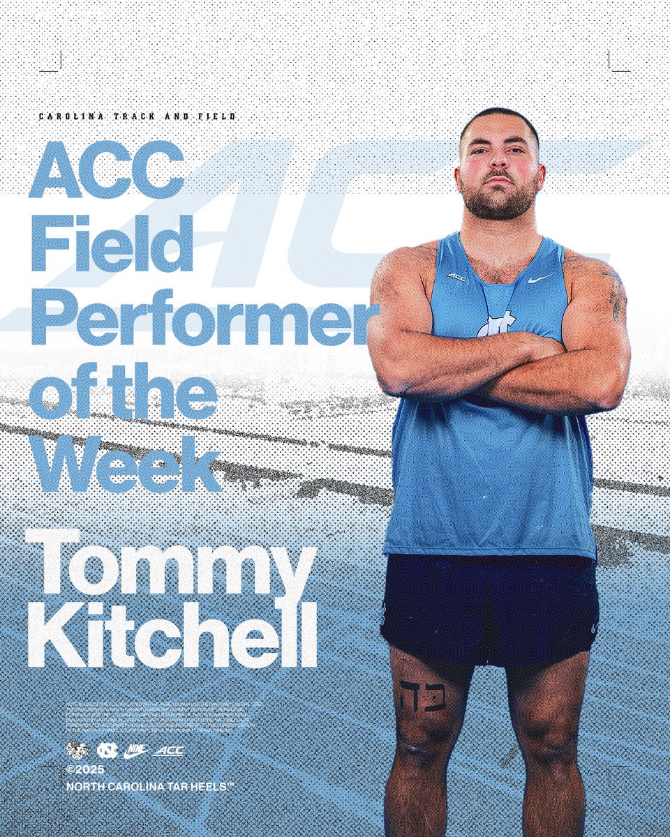 UNCTrack_Field's tweet photo. ACC leader in the shot put 🤝 ACC Award

#GoHeels https://t.co/IF88p7gOuM