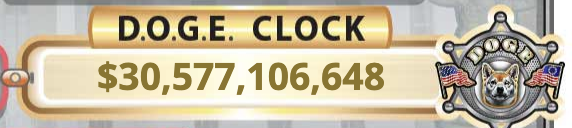 MarioNawfal's tweet photo. 🚨DOGE CLOCK HITS $30 BILLION—ELON SAYS “JUST GETTING STARTED”

DOGE is slashing waste at record speed, with $30 billion already saved—but according to Elon, that’s just the warm-up.

To cut the deficit by $1T, savings need to hit ~$3B/day. To wipe out the $1.8T deficit? That’s $5B/day. Right now, DOGE is clipping away at ~$1B/day, but Elon says improvements will accelerate fast.

The swamp is draining, waste is crumbling, and DOGE is only getting stronger. If this is just the start, Washington better buckle up!

Source: X, @therabbithole