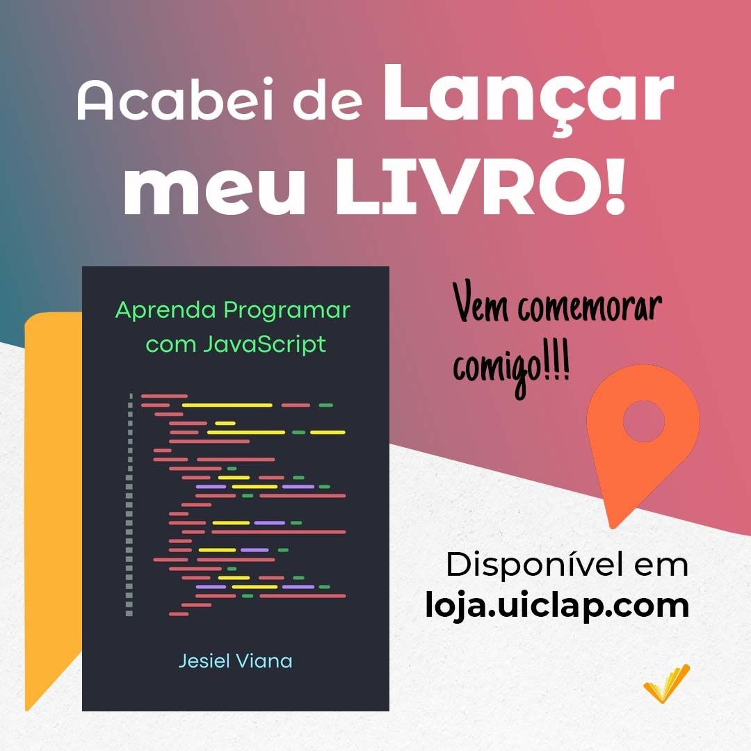 jesielviana's tweet photo. 🌟 Estou super feliz em anunciar o lançamento do meu livro impresso "Aprenda Programar com JavaScript"! 🎉
Para iniciantes que desejam aprender programação e para PROFESSORES que desejam ensinar de forma prática e acessível! 📖✨

https://t.co/OGR1mleEo3

#JavaScript #Programação https://t.co/XM9Oy7m5tj
