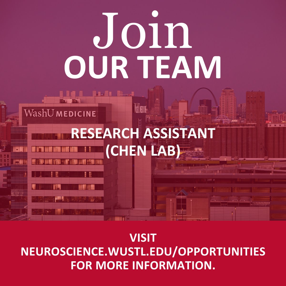 WashU Medicine Neuroscience (@washumedneuro) on Twitter photo 🚨Job Alert: Research Assistant (Chen Lab) 🚨
<a href="/yaochen20/">Yao Chen</a>’s interdisciplinary lab at WashU Medicine is seeking a highly motivated, hardworking and intellectually curious individual for a full-time Research Assistant position.
Learn more and apply: neuroscience.wustl.edu/items/research… 🚨Job Alert: Research Assistant (Chen Lab) 🚨
<a href="/yaochen20/">Yao Chen</a>’s interdisciplinary lab at WashU Medicine is seeking a highly motivated, hardworking and intellectually curious individual for a full-time Research Assistant position.
Learn more and apply: neuroscience.wustl.edu/items/research…