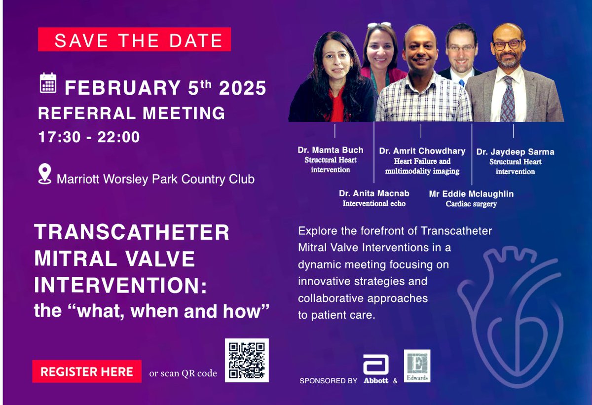 Still some time left to register for  this one of a kind meeting on transcatheter mitral valve intervention- the “what, when and how”.
This promises to be an interactive meeting combining expertise in Structural intervention, echo, CT and heart failure.