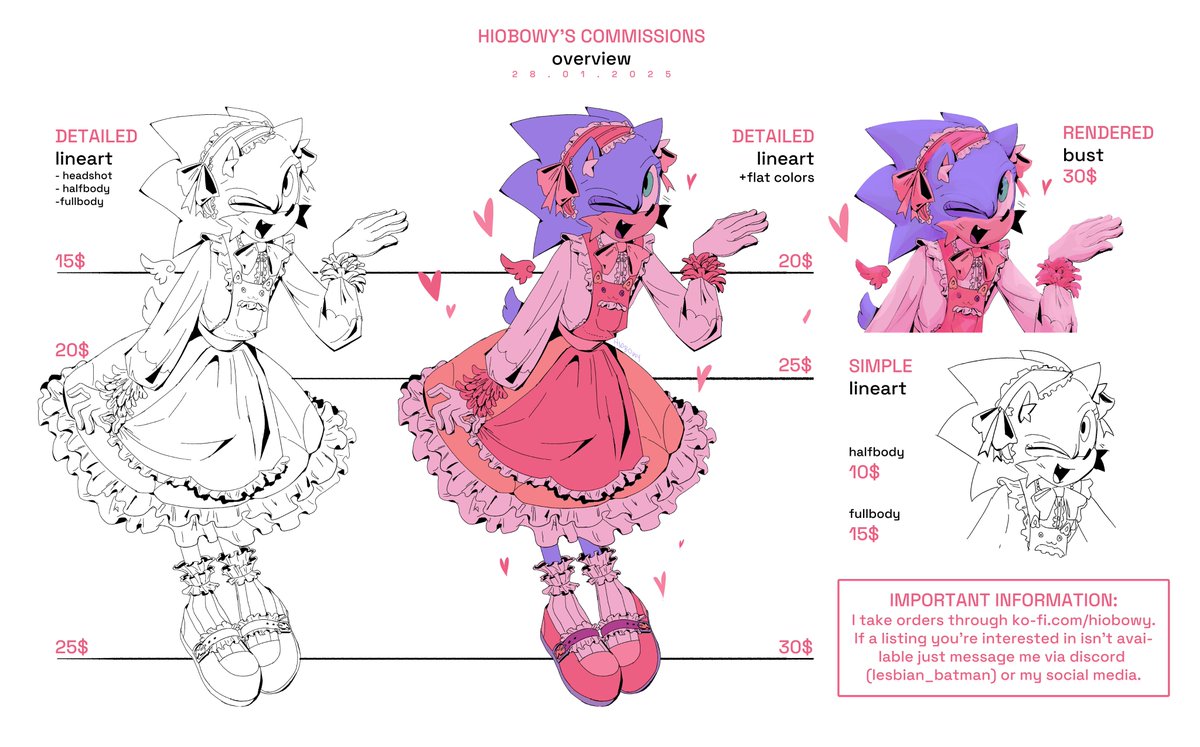 HIOBOWY's tweet image. Updated my commissions overview (available through ko-fi)! Not everything is listed as of yet, but if you're interested in something that's unavailable just message me.
ko-fi.com/hiobowy