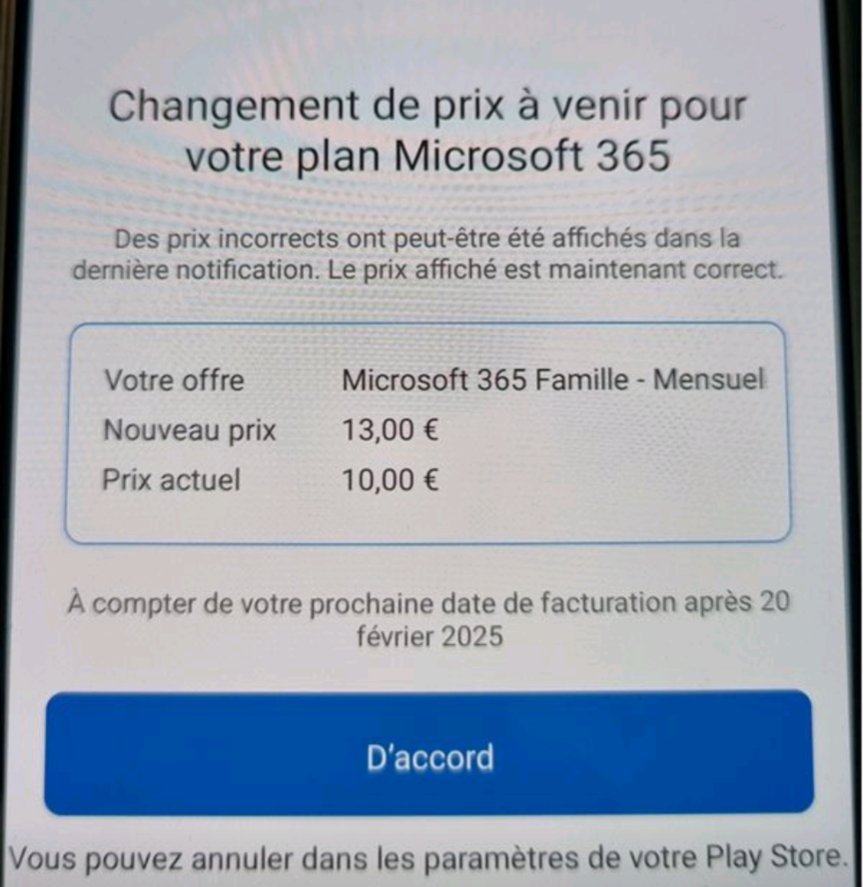 Le prix d' #o365 (rebaptisé #M365) augmente