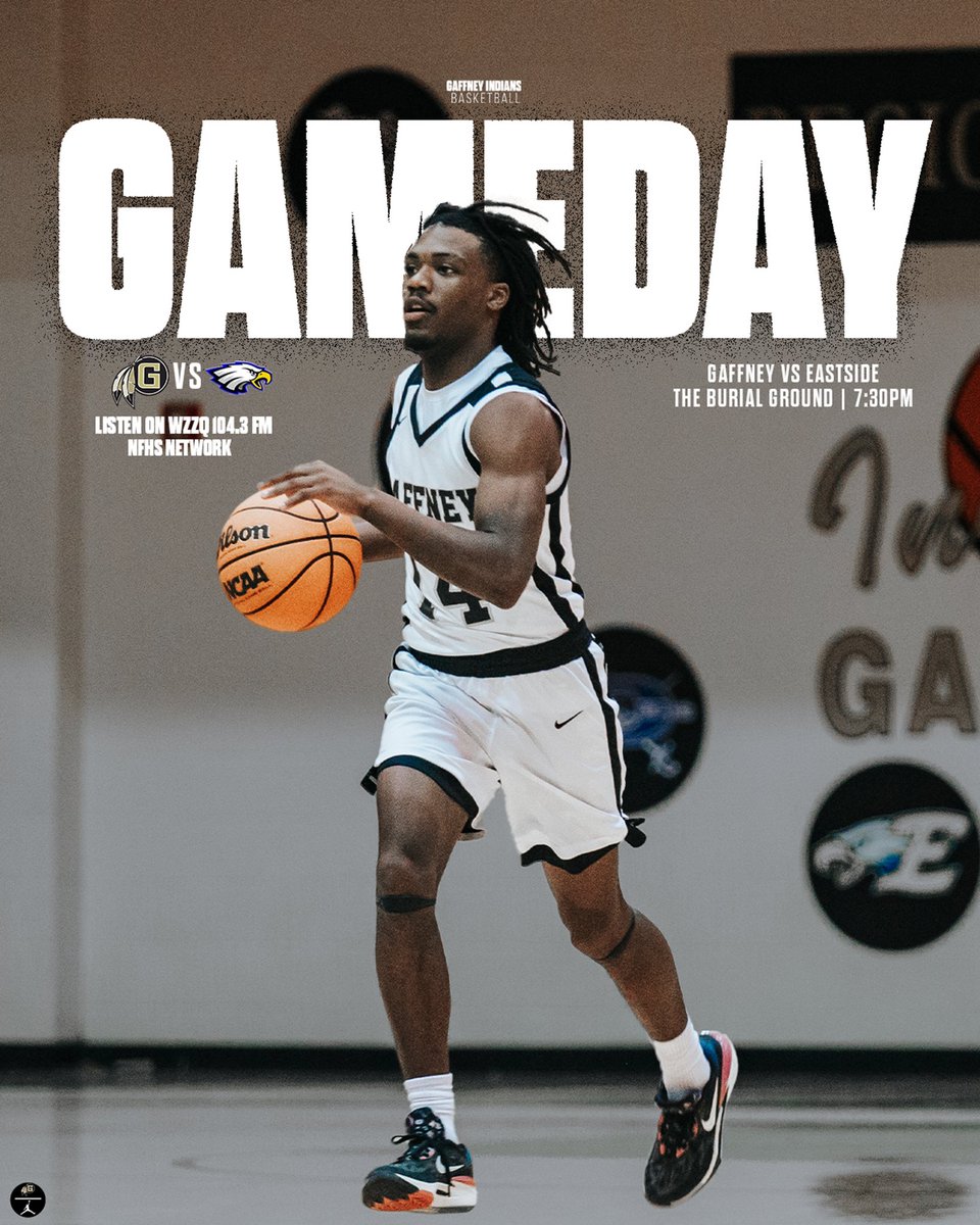 GAMEDAY. ‼️ We’re Back at home looking for another W. 🏡

🆚 Eastside 
⏰: 7:30PM
📍The Burial Ground 

#WeareGaffney | #ScalpEm🪓