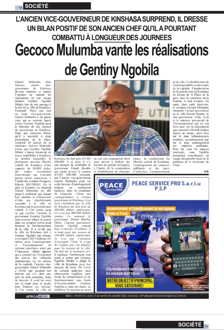 AlphaVassilou's tweet photo. #RDC: Sénateur Gecoco vante les actions du Sénateur Gentiny Ngobila, ancien Gouverneur de Kinshasa, reconnu pour ses réalisations en infrastructures et son expertise en sécurité publique.

Son retour pourrait être un atout face à l’insécurité à l’Est et aux agitations à l’Ouest. https://t.co/SLAbr1AFLV