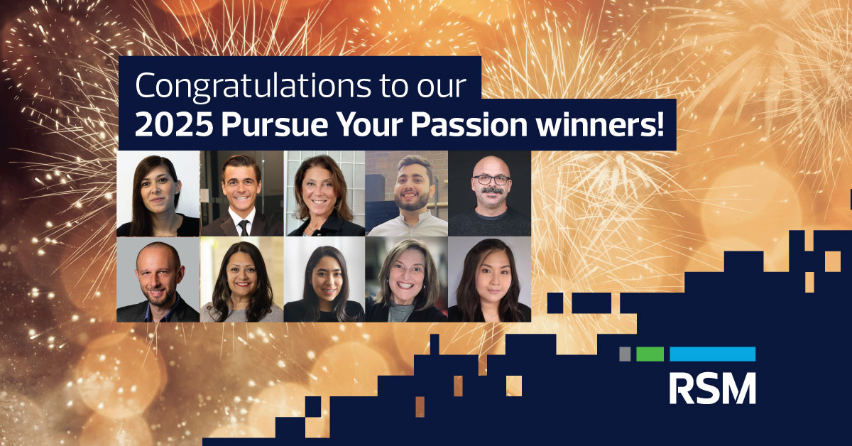 Meet our 2025 Pursue Your Passion winners!  We’re excited to support these ten individuals in turning their dreams into reality.

Learn more: rsm.ca/40RYndm #GrowForwardatRSM