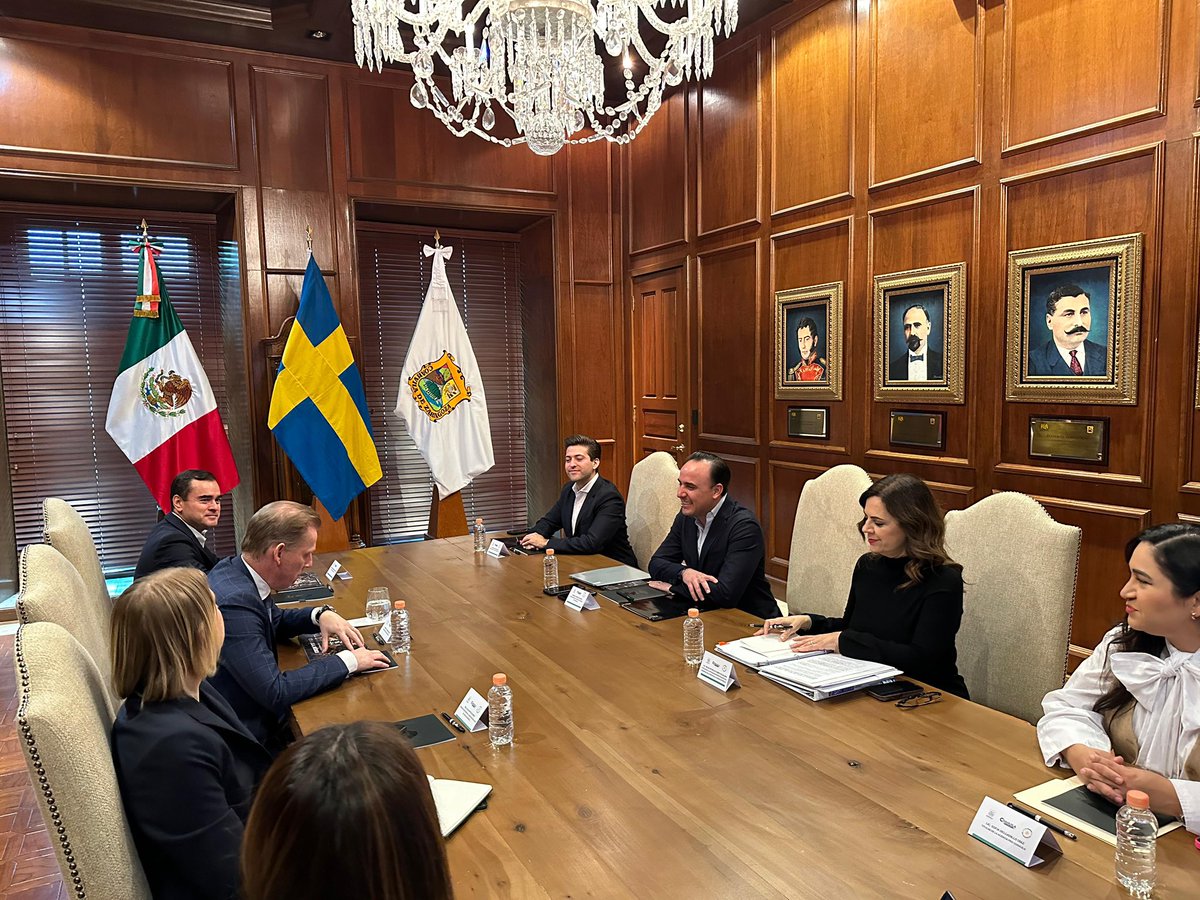 En #Saltillo en reunión con el Embajador de Suecia en México, Excmo. Sr. Gunnar Aldén. #CoahuilaPaDelante #APasosDeGigante
