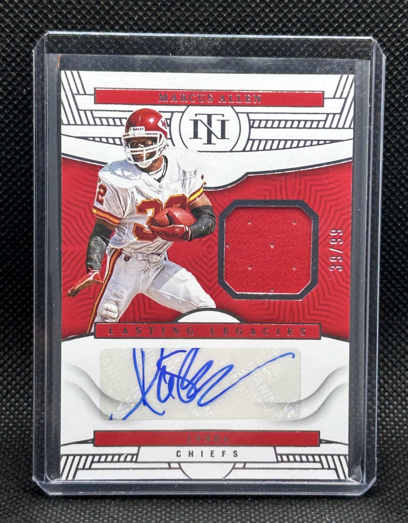 Marcus Allen was my favorite growing up! Had his jersey and everything. 10 year old me would have died to have a card like this…I can’t blame 10 year old  me! Sweet card. Thanks, <a href="/chaosinboston/">ChaosInBoston</a>! 

<a href="/CardPurchaser/">Card Purchaser</a> #ChiefsKingdom