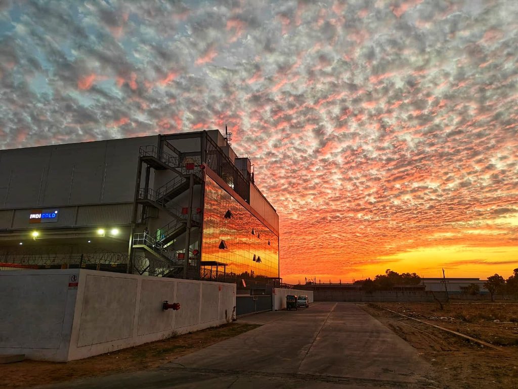 A beautiful evening at Indicold Dholasan. #asrs #coldstorage #refrigerated