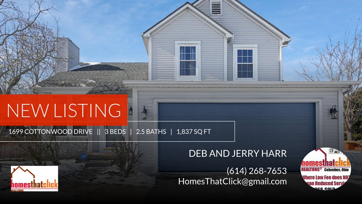 Awesome location! Lewis Center Oh- Oak Creek- lots of updates including new windows!  Click below for more information and tag anyone who might be interested!

Homes that Click -Where Reduced Fee Does Not Mean Reduced Service homeforsale.at/1699_COTTONWOO…