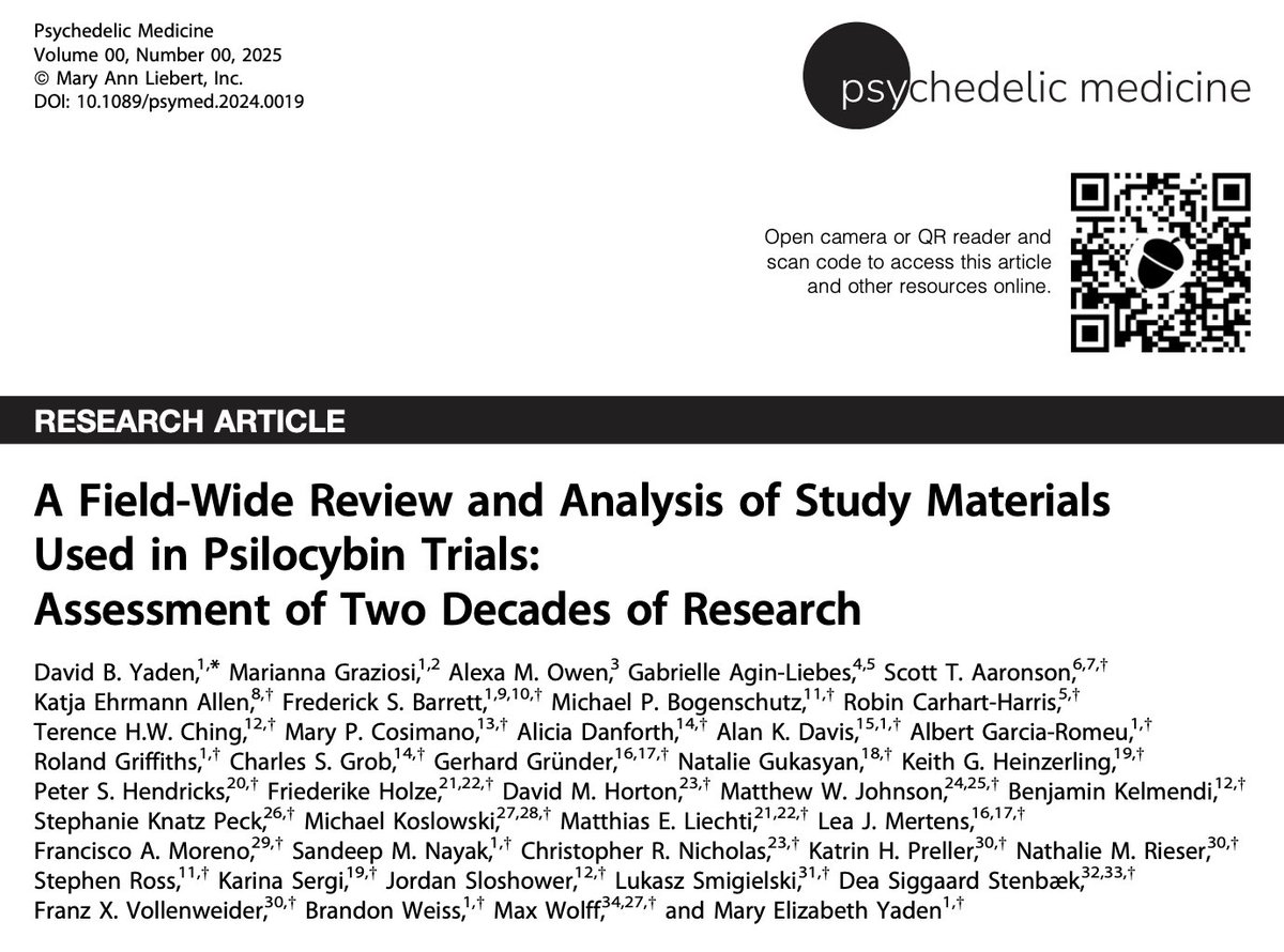 A new review of prep materials from the past two decades led by CPCR Faculty David Yaden (@existwell) shows psilocybin trial prep materials strongly emphasize safety yet can also shape participant expectations—highlighting a delicate balance between ensuring well-being and