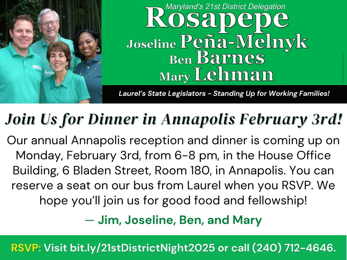 Maryland 21st District Delegation tweet media