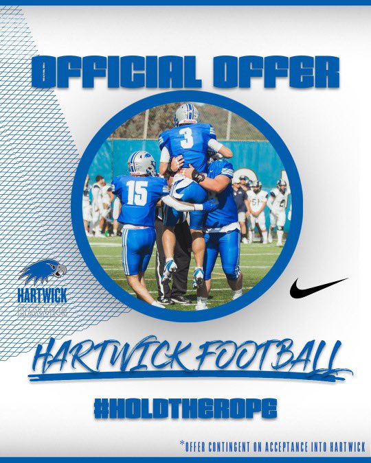 Luke_Nick12's tweet photo. I would like to thank Hartwick University for the great visit and official offer! @HartwickFball @HartwickCollege https://t.co/aoJEeFXXb2