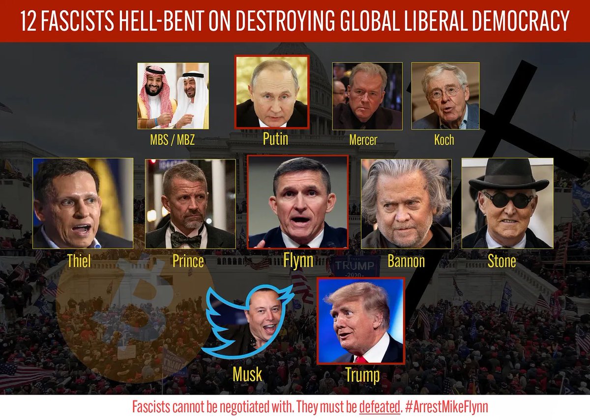 jimstewartson's tweet photo. A group of messianic psychopaths is trying to rig evolution to permanently provide themselves dictatorial power. Let me explain…

Around 30 years ago, humans added a crucial evolutionary adaptation—a way to communicate and access remote data at near light speed. The internet is evolution at work. At this point, for a majority of humanity, “digital life” is no longer just a “sixth sense,” it creates a significant part of the way we perceive reality.

In Darwinian evolution, every minor change to the design has to happen through random genetic fluctuations that are selected for how adaptive they are to survivability. This takes numerous generations.

The internet accelerated the rate of evolutionary change by orders of magnitude. But our brains have had no time to physically evolve to the exponential rate of change in the way we perceive reality—and never will. We have a permanent gap between technology and biology.

In effect, we are a post-Darwinian species at this point. We are driving our own evolution.

The struggle we’re currently experiencing is ultimately a war for the way we’re going to evolve as a species and the internet is the battlespace. That’s why it is so important to understand the true purpose of people like Mike Flynn, Peter Thiel (and mini-me Mark Zuckerberg), Robert Mercer, David Koch, Steve Bannon, Erik Prince, Jack Dorsey and Elon Musk.

These twelve men have been working together, in various configurations, for many years. They have different resources and skills to bring to the table, and a variety of ideologies and motivations that drive them. But they share a common project. The shared project of these twelve men is the elimination of liberal democracy as a viable form of governance…

These are highly intelligent messianic narcissists who are also clinical psychopaths. They intentionally designed “social media” and parasitic networks to give themselves the tools to rig evolution, and then they rigged it.

The “algorithm” at Facebook, Cambridge Analytica/Palantir/Gloo data mining, the cult-creation platform of Twitter, Google providing instant access to disinformation and the ability to monetize it—all of this was designed to end up where we are.

Social media is a massive system to change the way humanity works. A way to rig evolution.

Of course, the big problem is that this system is not for everyone’s use. The people who built it, the oligarchs, want to use it for themselves to get richer and more powerful—and they have, at a global scale.

We’re being systematically stripped of our human emotions, our empathy, our ability to care for others—because it serves the purpose of men who were born that way.

In short, our system has allowed a group of aberrant psychopaths to change the way people think. They’ve used our new ability to connect with each other as an attack surface to erase our humanity.

The psychological war we’re currently experiencing is ultimately a war for the future of whether we are to remain human. Are we going to sacrifice our humanity to be cogs in a system created by evil men, or are we going to rid ourselves of this cancer and be people again?

—

Originally written Sept. 2023
https://t.co/RMm9Imv8r4