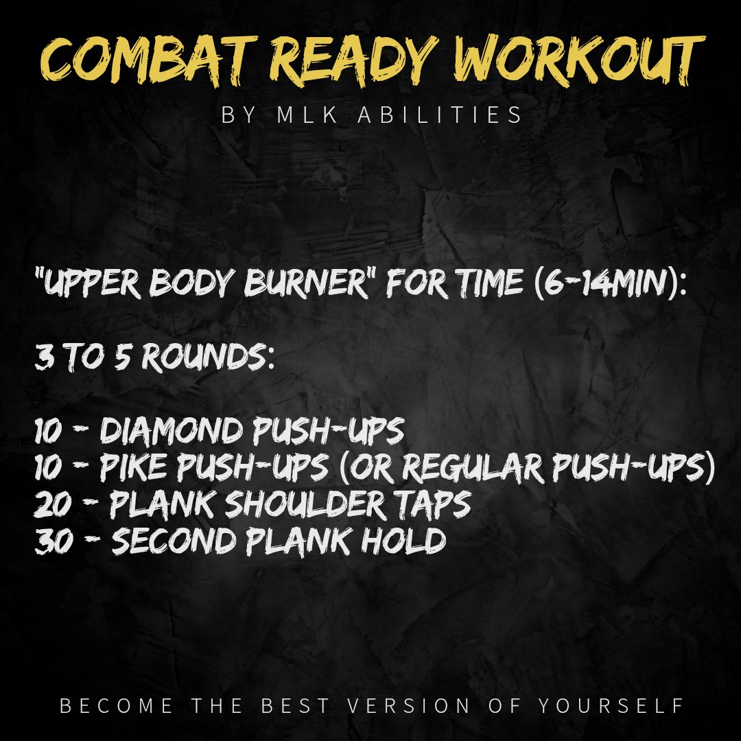 mlk_abilities's tweet photo. Combat Ready Workout #11

Hoooooold

__________

Tips:

•Adapt the workout to your fitness level. 

If you need a personal training program or private training contact us. 🤝🏻

#mlkabilities #combatready #fitness #readiness #training #workout #community #strongertogether https://t.co/4Oc79NyVxI
