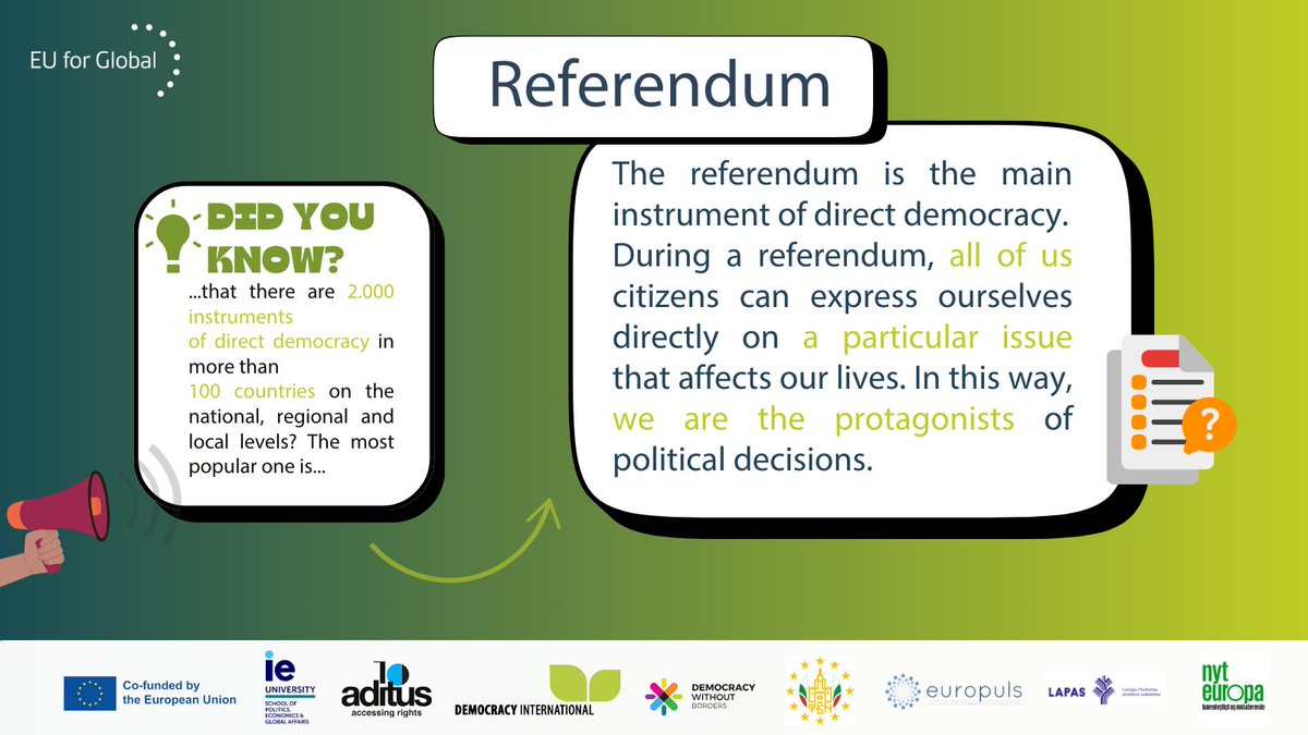 democracy_intl's tweet photo. 🌍Direct democracy empowers citizens to shape the future✨

At @democracy_intl, we believe every voice matters. Explore resources to engage, advocate, and create change in your community and beyond. Let’s build a stronger democracy together! 💪✨ 

#EU4Global #CERV #EUintheWorld https://t.co/pwbrz56BjU