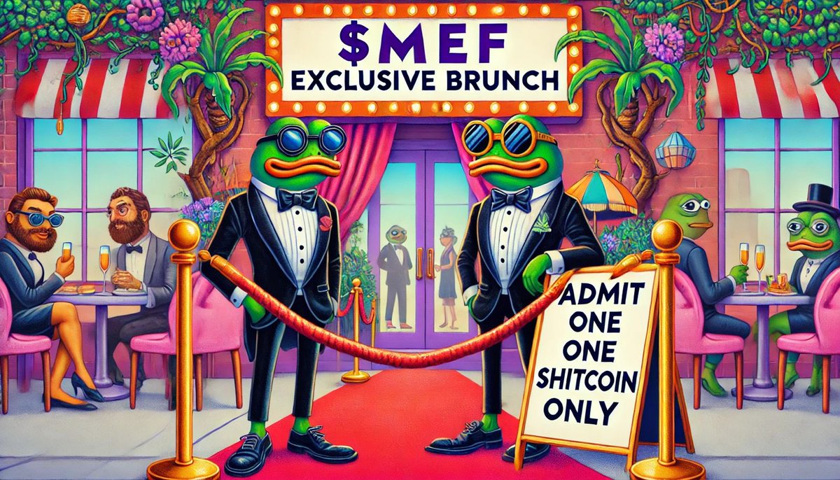 MemeEconForum's tweet photo. 🚨BREAKING🚨

Welcome to the $MEF Exclusive Brunch—where the real deals happen over mimosas and market manipulation. 🍾🐸

Entry fee? Just one shitcoin. But good luck getting past Pepe’s bouncers if your bag’s looking weak.

9T4YKGoVPq9kRTEmkhgDBdWAmkFav13UyHrRjNvipump https://t.co/wHaVNsdniM