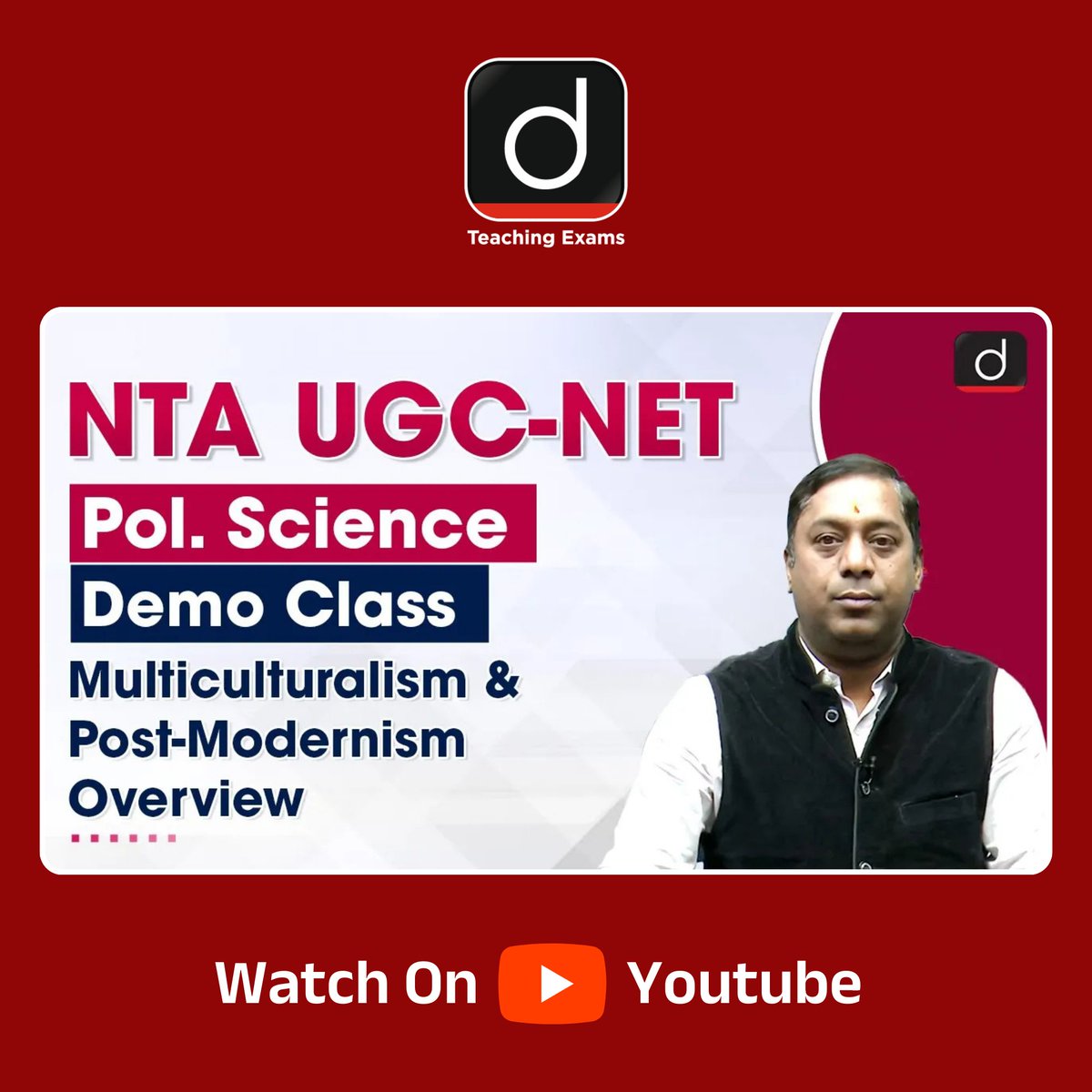 Drishtiteaching's tweet image. UGC-NET Political Science | Political Theory | Demo Class | Drishti Teaching Exams
Video link: youtu.be/gYq0bRGYxYA
#DemoClass #DrishtiOnlineClasses #UGCNETPaper2 #DrishtiTeachingExams