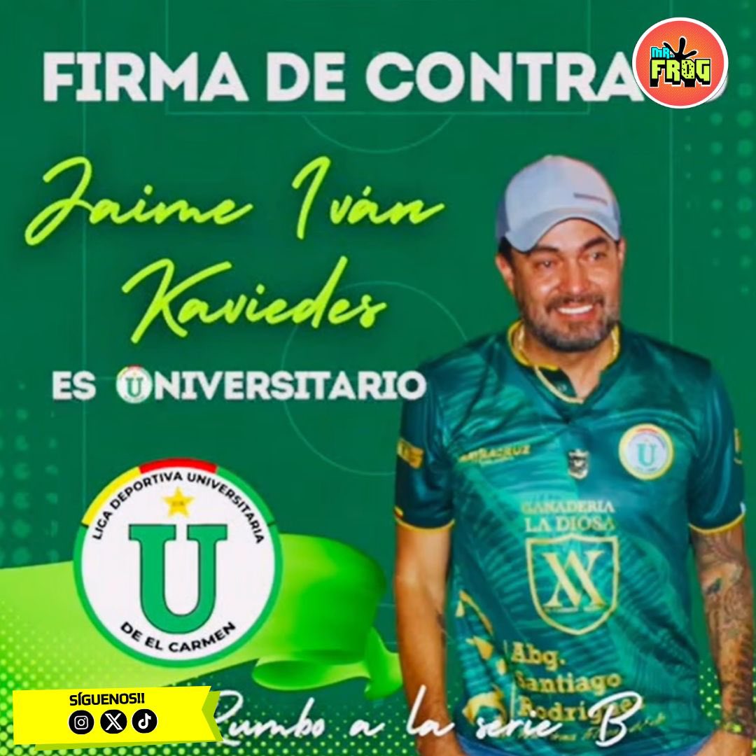 frogsportsec's tweet photo. 👀¡LA LEYENDA ESTÁ DE VUELTA! ⚽️ 

🇪🇨 Jaime Iván Kaviedes, regresa al fútbol profesional a sus 47 años y lo hará con la camiseta de la Liga Deportiva Universitaria de El Carmen  de la segunda categoría.

📌 Firmará su contrato este sábado 1 de febrero a la 15h00 ⏰.

#MrFrogEc https://t.co/cW1HstduUU