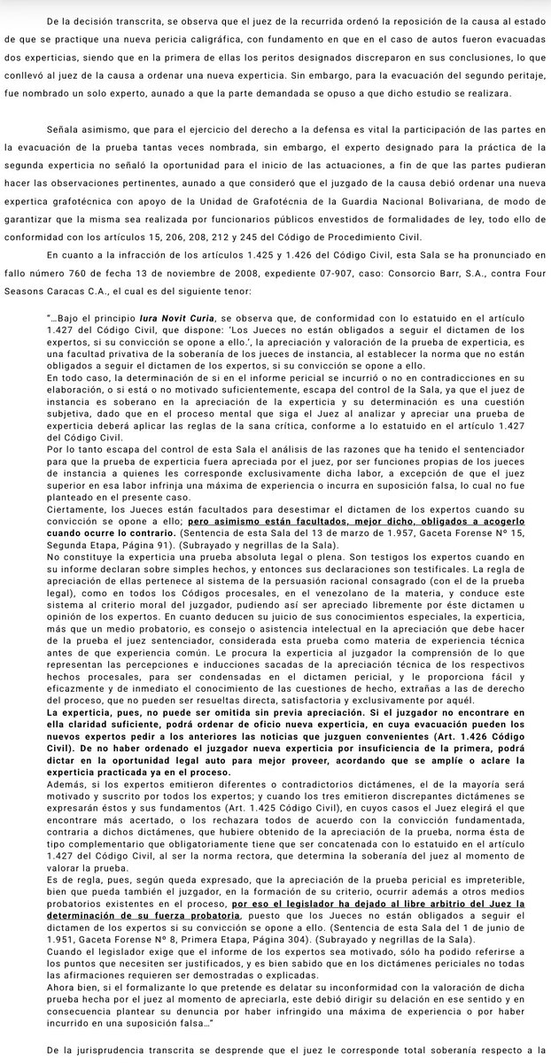 WilsonGomezGB's tweet photo. Sentencia N° 000549 del 17/10/2024 Sala de Casación Civil @TSJ_Venezuela Manera de evacuar la experticia grafotécnica cuando se hace necesaria la práctica de una nueva. La experticia no puede ser omitida sin previa apreciación. https://t.co/7c5ADLXkwS https://t.co/2ObABmkgOe