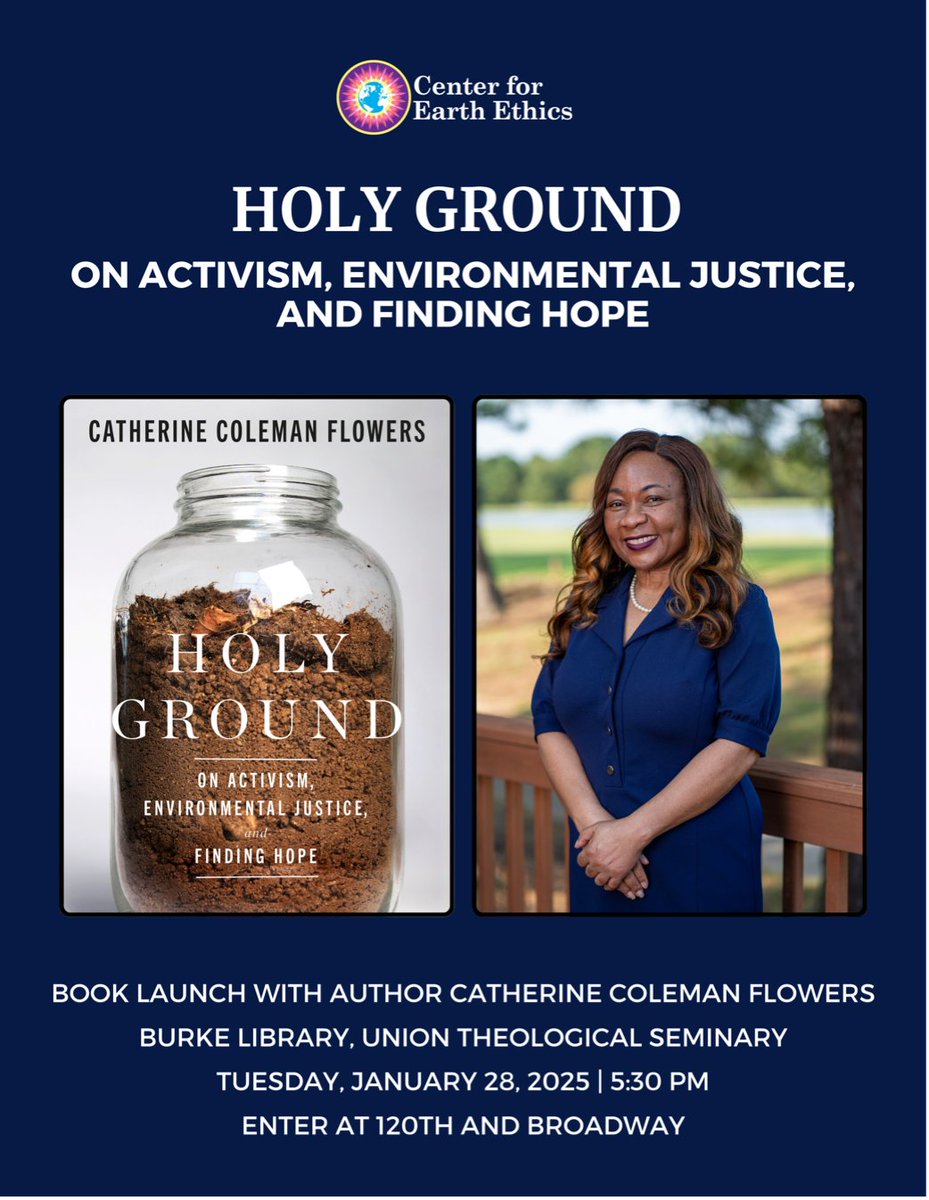 Catherine Coleman Flowers (@cathflowers) on Twitter photo Holy Ground has officially hit the shelves! Join me tonight in New York at the <a href="/EarthEthicsCtr/">Center for Earth Ethics</a> with <a href="/KarennaGore/">Karenna Gore</a> for the first event of my book tour – it will be an excellent conversation you won’t want to miss. centerforearthethics.org/event/holy-gro… Holy Ground has officially hit the shelves! Join me tonight in New York at the <a href="/EarthEthicsCtr/">Center for Earth Ethics</a> with <a href="/KarennaGore/">Karenna Gore</a> for the first event of my book tour – it will be an excellent conversation you won’t want to miss. centerforearthethics.org/event/holy-gro…