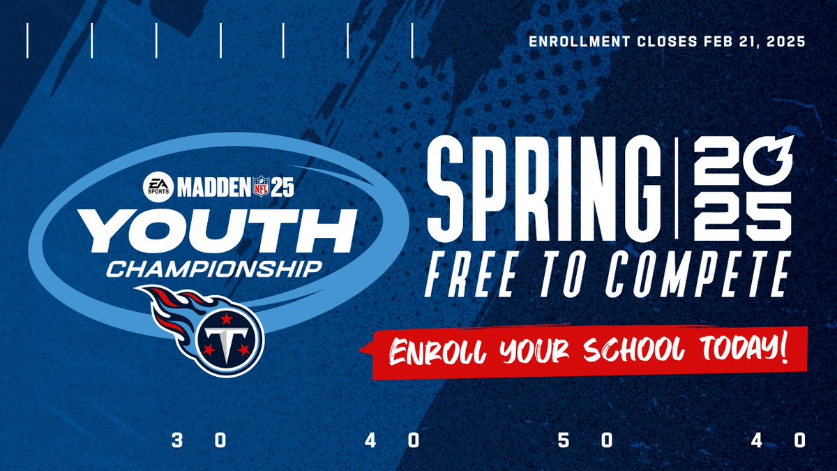 Calling all local schools!

The <a href="/EAMaddenNFL/">Madden NFL 26</a> Youth Championship is here, giving middle and high school players the chance to take on the competition across the nation.

Join <a href="/PlayVS/">PlayVS</a> now and lead your school to victory! #MYC

playvs.com/myc